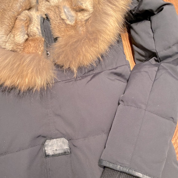 Rudsak black coat with fur and leather - Picture 5 of 8